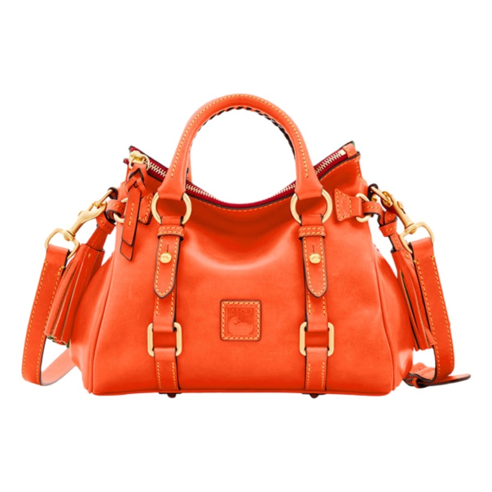 Dooney & Bourke Florentine Leather Satchel Pumpkin Spice - Picture 3 of 16